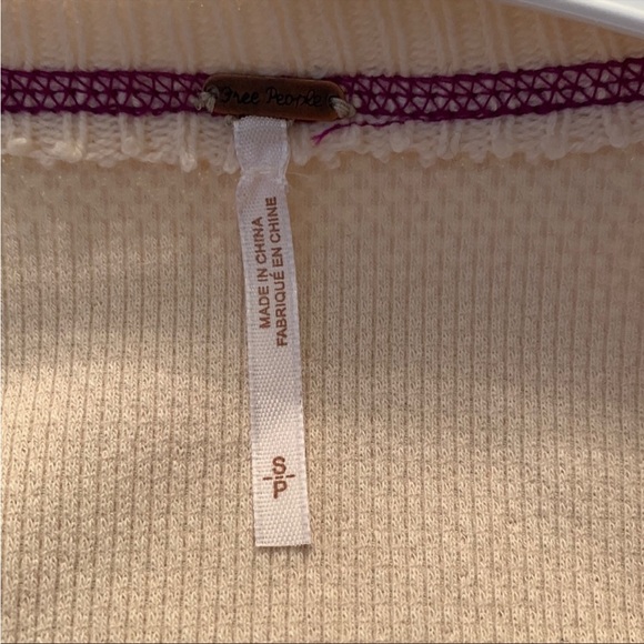 NWT FREE PEOPLE Tan Brown/white thermal sweater - Picture 8 of 11